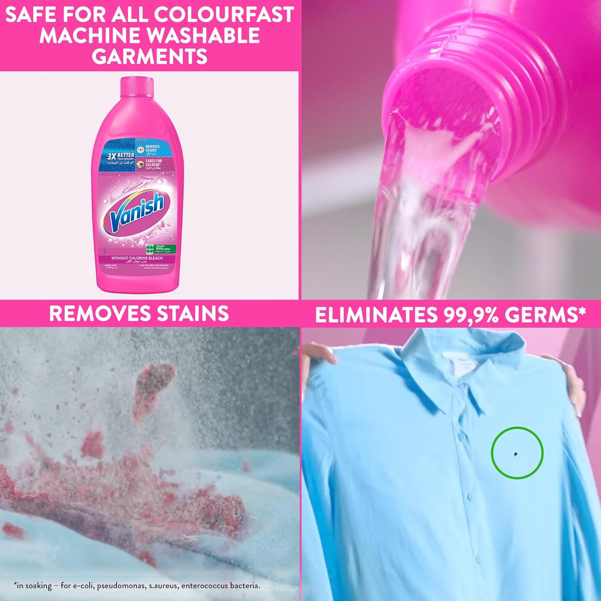 Vanish Liquid Fabric Stain Remover 500ml for Coloured & White clothes - Al Kabayel Discount CentreVanish Liquid Fabric Stain Remover 500ml for Coloured & White clothesLaundry CareVANISHAl Kabayel Discount Centre