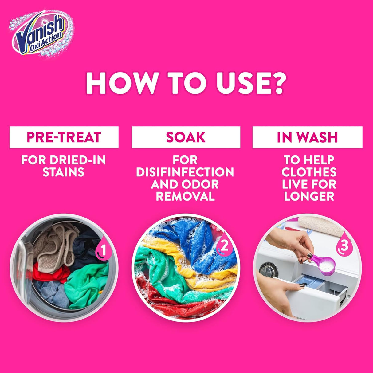 Vanish Oxi Action Fabric Stain Remover Powder 500g - Al Kabayel Discount CentreVanish Oxi Action Fabric Stain Remover Powder 500gLaundry CareVANISHAl Kabayel Discount Centre
