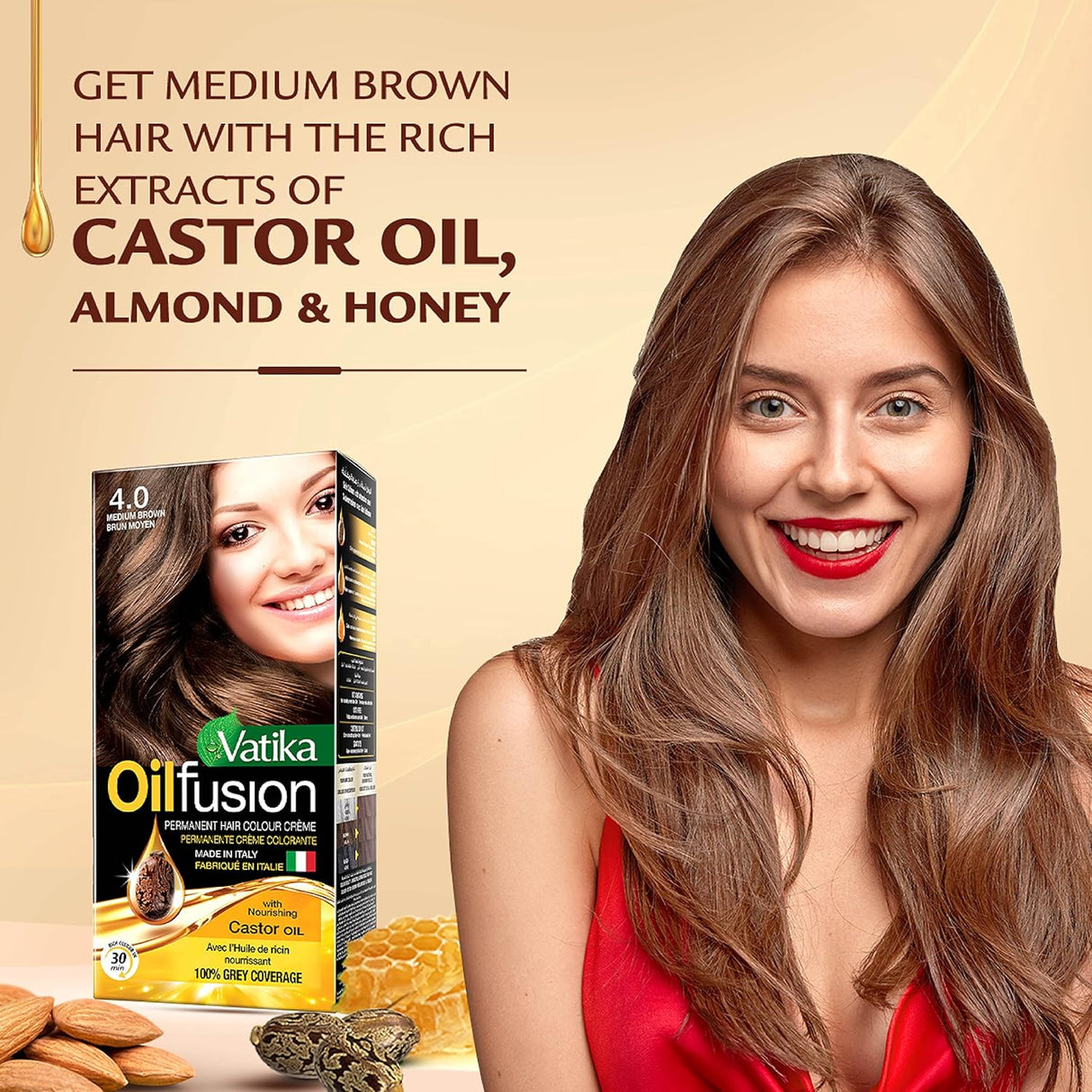 Vatika Naturals Vatika Oil FUSion Permanent Hair Color Crème, Medium Brown 4.0 - Al Kabayel Discount CentreVatika Naturals Vatika Oil FUSion Permanent Hair Color Crème, Medium Brown 4.0Hair CareVATIKAAl Kabayel Discount Centre