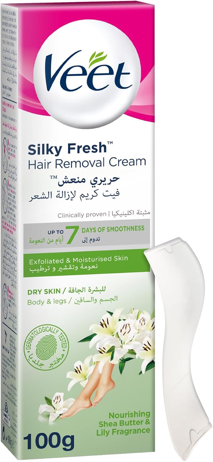 Veet Silky Fresh Hair Removal Cream, Nourishing Shea Butter & Lily Scent - 100g - Al Kabayel Discount CentreVeet Silky Fresh Hair Removal Cream, Nourishing Shea Butter & Lily Scent - 100gPersonal Care & Styling ToolsVEETAl Kabayel Discount Centre