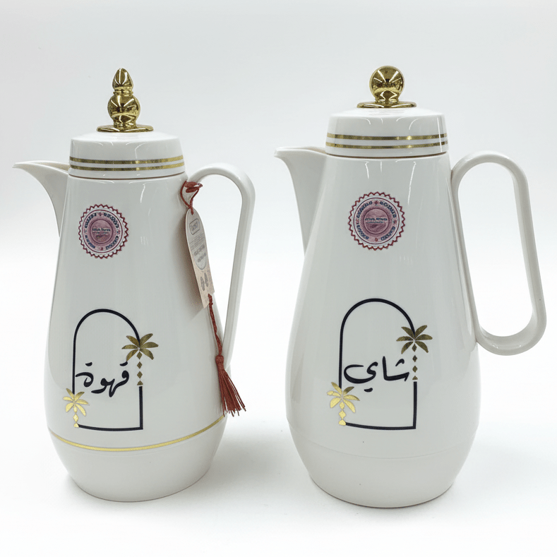 Velvet 2 - Piece Vacuum Flask Set 1L + 1L – Cream Finish Thermal Coffee & Tea Flask Set - Al Kabayel Discount CentreVelvet 2 - Piece Vacuum Flask Set 1L + 1L – Cream Finish Thermal Coffee & Tea Flask SetThermosVELVETAl Kabayel Discount Centre