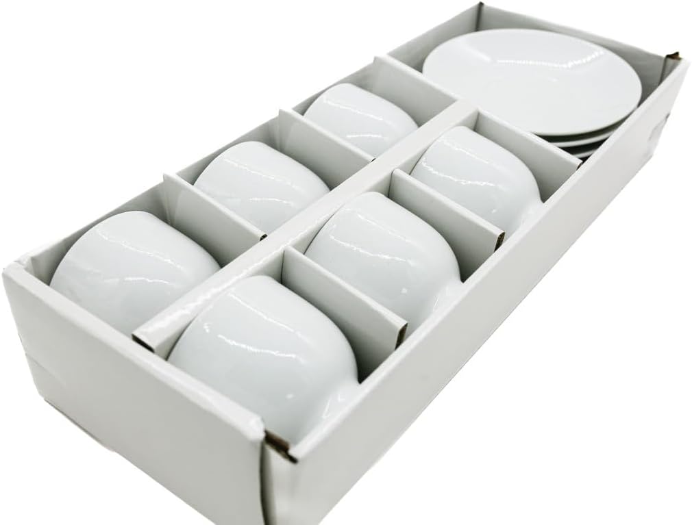 Velvet Ceramic 12Pcs Cup And Saucer Tea Cups Set of 6 Teacups With Saucer 70ML - White - Al Kabayel Discount CentreVelvet Ceramic 12Pcs Cup And Saucer Tea Cups Set of 6 Teacups With Saucer 70ML - WhiteTea CupsVELVETAl Kabayel Discount Centre