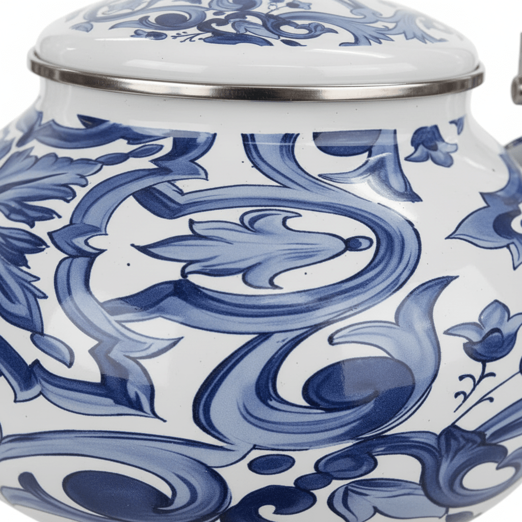 Venice Blue Enamel Kettle With Floral Arabesque Design - 2.5 Litre - Al Kabayel Discount CentreVenice Blue Enamel Kettle With Floral Arabesque Design - 2.5 LitreTea/Coffee PotsVENICEAl Kabayel Discount Centre