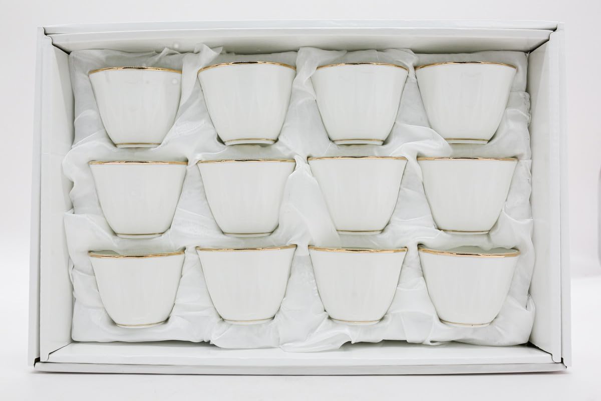 Verucci Ceramic 12Pcs Cawa Cup 50ML - White&Gold - Al Kabayel Discount CentreVerucci Ceramic 12Pcs Cawa Cup 50ML - White&GoldTea CupsVERUCCIAl Kabayel Discount Centre