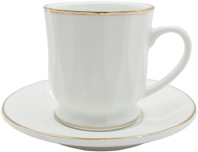 Verucci Ceramic Cup and Saucer 12pcs Set 6 Cups With 6 Saucers (80ML) - White&Gold - Al Kabayel Discount CentreVerucci Ceramic Cup and Saucer 12pcs Set 6 Cups With 6 Saucers (80ML) - White&GoldTea CupsVERUCCIAl Kabayel Discount Centre