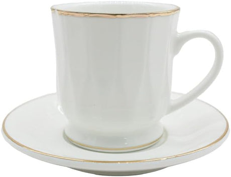 Verucci Ceramic Cup and Saucer 12pcs Set 6 Cups With 6 Saucers (80ML) - White&Gold - Al Kabayel Discount CentreVerucci Ceramic Cup and Saucer 12pcs Set 6 Cups With 6 Saucers (80ML) - White&GoldTea CupsVERUCCIAl Kabayel Discount Centre