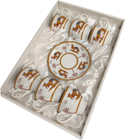 Verucci Ceramic Cup and Saucer 12Pcs Set With Camel Photo 6 Cups With 6 Saucers - 200ML - Al Kabayel Discount CentreVerucci Ceramic Cup and Saucer 12Pcs Set With Camel Photo 6 Cups With 6 Saucers - 200MLTea CupsVERUCCIAl Kabayel Discount Centre