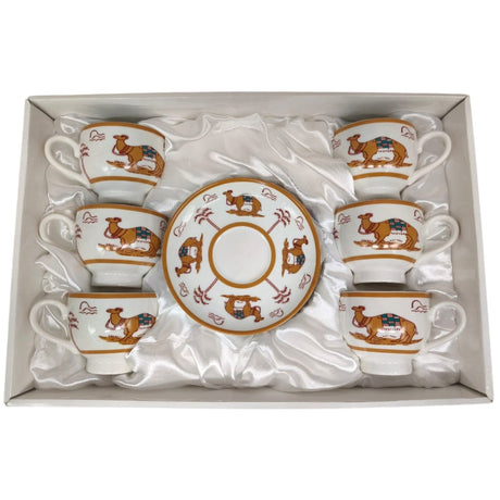 Verucci Ceramic Cup and Saucer 12Pcs Set With Camel Photo 6 Cups With 6 Saucers - 200ML - Al Kabayel Discount CentreVerucci Ceramic Cup and Saucer 12Pcs Set With Camel Photo 6 Cups With 6 Saucers - 200MLTea CupsVERUCCIAl Kabayel Discount Centre