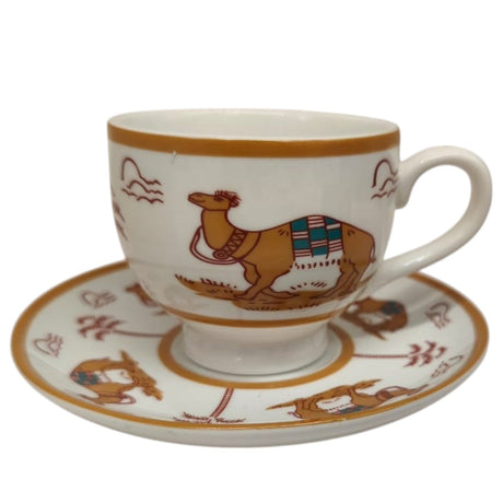 Verucci Ceramic Cup and Saucer 12Pcs Set With Camel Photo 6 Cups With 6 Saucers - 200ML - Al Kabayel Discount CentreVerucci Ceramic Cup and Saucer 12Pcs Set With Camel Photo 6 Cups With 6 Saucers - 200MLTea CupsVERUCCIAl Kabayel Discount Centre