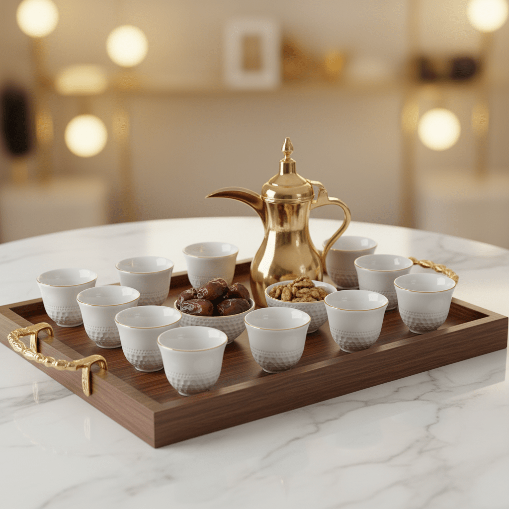 Verucci Luxury White Ceramic Cawa Coffee Cups Set of 12 Gold Rim Unique Artistic Design Arabic Gahwa 80 ml - Al Kabayel Discount CentreVerucci Luxury White Ceramic Cawa Coffee Cups Set of 12 Gold Rim Unique Artistic Design Arabic Gahwa 80 mlTea CupsVERUCCIAl Kabayel Discount Centre