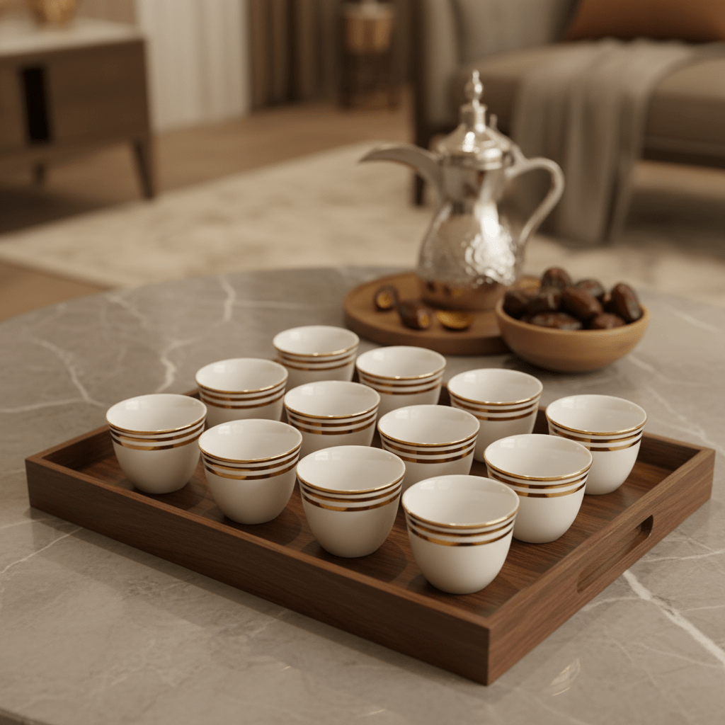 Verucci Modern White Ceramic Arabic Cawa Cups Set of 12 Golden Rim Contemporary Design Coffee Cups 80 ml - Al Kabayel Discount CentreVerucci Modern White Ceramic Arabic Cawa Cups Set of 12 Golden Rim Contemporary Design Coffee Cups 80 mlTea CupsVERUCCIAl Kabayel Discount Centre
