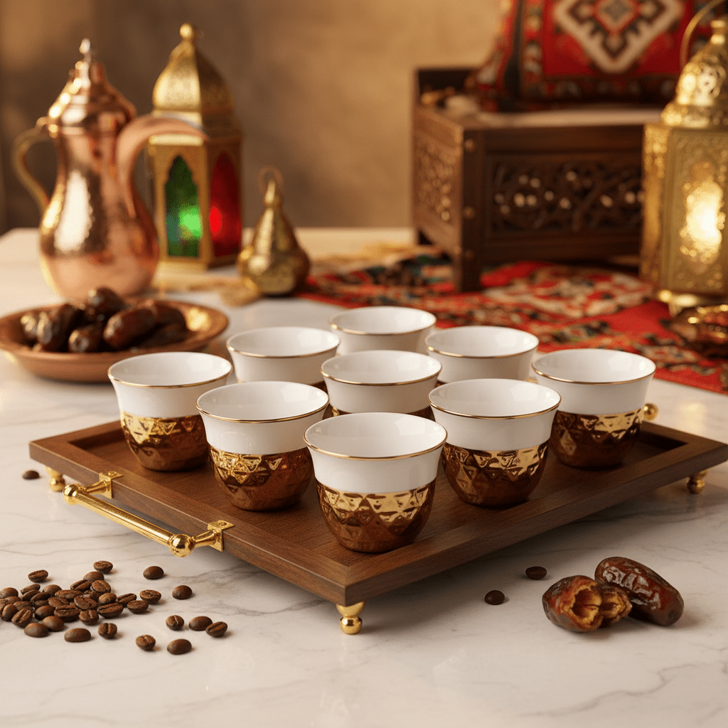 Verucci White and Gold Ceramic Arabic Cawa Coffee Cups Set of 12 Premium Finish Elegant Gahwa Cups 80 ml - Al Kabayel Discount CentreVerucci White and Gold Ceramic Arabic Cawa Coffee Cups Set of 12 Premium Finish Elegant Gahwa Cups 80 mlTea CupsVERUCCIAl Kabayel Discount Centre