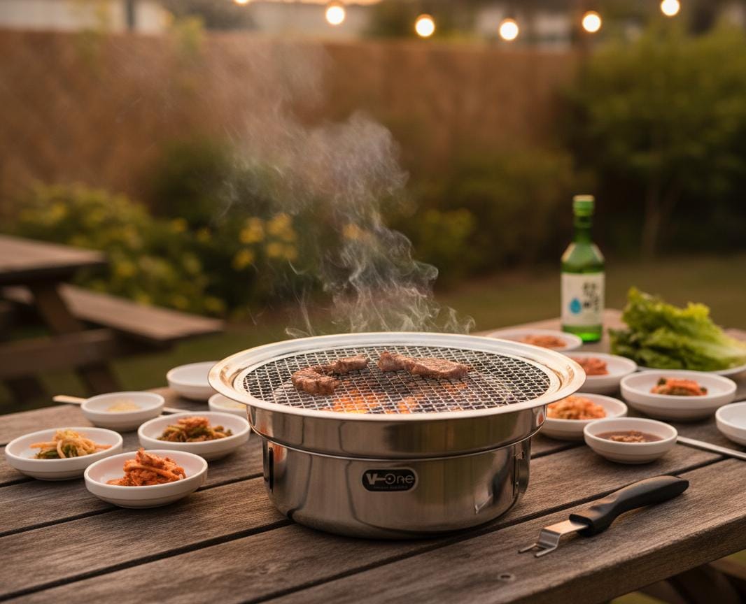 Vone Round BBQ Grill 35 cm | Compact Silver Color Charcoal Grill | Lightweight Portable Barbecue for Outdoor Cooking & Picnics - Al Kabayel Discount CentreVone Round BBQ Grill 35 cm | Compact Silver Color Charcoal Grill | Lightweight Portable Barbecue for Outdoor Cooking & PicnicsBBQ Grills & Fire PitsVONEAl Kabayel Discount Centre