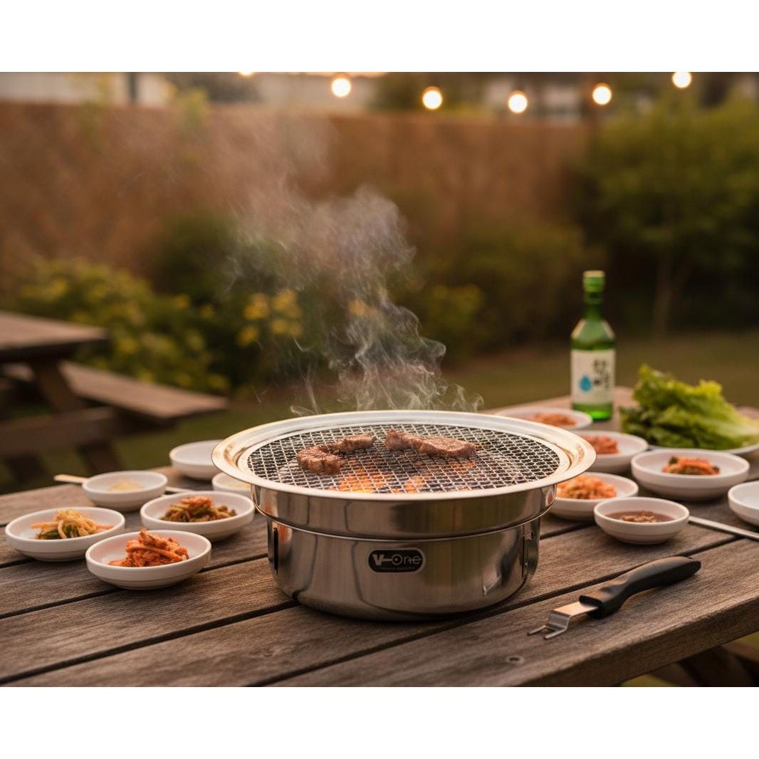 Vone Round BBQ Grill 35 cm | Compact Silver Color Charcoal Grill | Lightweight Portable Barbecue for Outdoor Cooking & Picnics - Al Kabayel Discount CentreVone Round BBQ Grill 35 cm | Compact Silver Color Charcoal Grill | Lightweight Portable Barbecue for Outdoor Cooking & PicnicsBBQ Grills & Fire PitsVONEAl Kabayel Discount Centre
