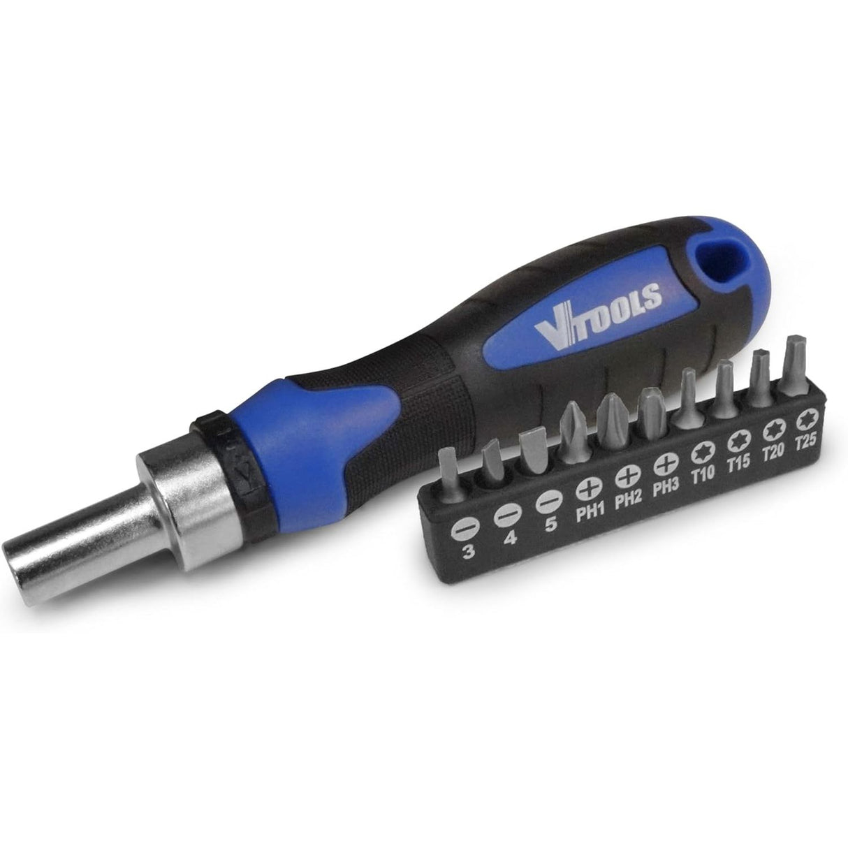 Vtools 11 PC Ratchet Screwdriver Set With Bits, 72 - Tooth, High - Torque Reversible Mechanism, Ergonomic Handle, Precision CRV Steel Bit Holder, Ideal for Professional and DIY Use,VT2255 - Al Kabayel Discount CentreVtools 11 PC Ratchet Screwdriver Set With Bits, 72 - Tooth, High - Torque Reversible Mechanism, Ergonomic Handle, Precision CRV Steel Bit Holder, Ideal for Professional and DIY Use,VT2255ToolsVTOOLSAl Kabayel Discount Centre