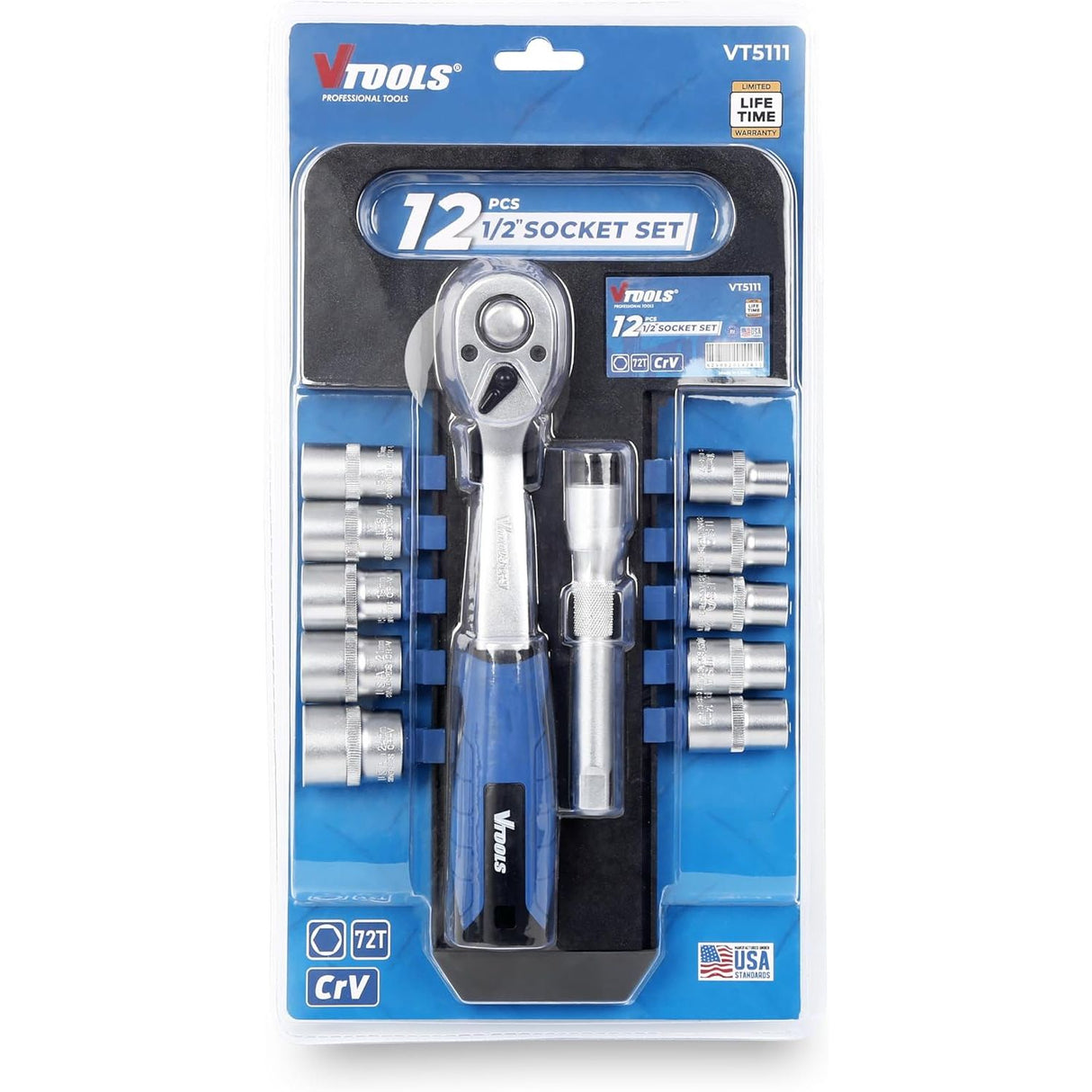Vtools 12 PC Socket Set 1/2 inch, with Extension Bars, Socket Bits, and Ergonomic Ratchet Wrench Handle,Comprehensive Tool Kit for Auto Repair and DIY,Black,VT5111 - Al Kabayel Discount CentreVtools 12 PC Socket Set 1/2 inch, with Extension Bars, Socket Bits, and Ergonomic Ratchet Wrench Handle,Comprehensive Tool Kit for Auto Repair and DIY,Black,VT5111ToolsVTOOLSAl Kabayel Discount Centre