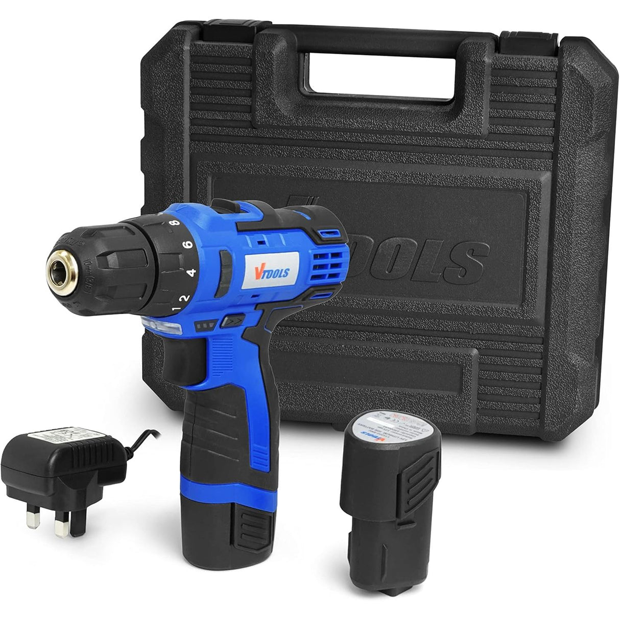 Vtools 12V Cordless Drill Driver Kit, 400 - 1400 RPM, Dual Speed with 2 Lithium - Ion Batteries 1.5 Ah, Powerful 28NM Torque, 10mm Chuck for Efficient Drilling & Fastening, 2 Years Warranty - VT1202 - BMC - Al Kabayel Discount CentreVtools 12V Cordless Drill Driver Kit, 400 - 1400 RPM, Dual Speed with 2 Lithium - Ion Batteries 1.5 Ah, Powerful 28NM Torque, 10mm Chuck for Efficient Drilling & Fastening, 2 Years Warranty - VT1202 - BMCToolsVTOOLSAl Kabayel Discount Centre