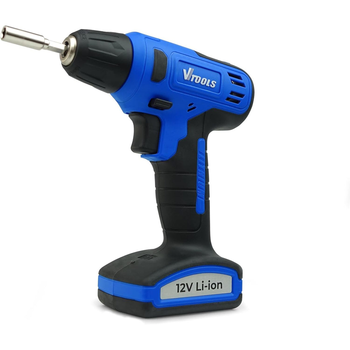 Vtools 12V Cordless Drill Driver With 13 Piece Bits Set, 850 RPM, with Built - In Lithium - Ion 1.5Ah Battery, 16NM Torque, 10mm Chuck for Efficient Drilling & Fastening, 2 Years Warranty, VT1216 - Al Kabayel Discount CentreVtools 12V Cordless Drill Driver With 13 Piece Bits Set, 850 RPM, with Built - In Lithium - Ion 1.5Ah Battery, 16NM Torque, 10mm Chuck for Efficient Drilling & Fastening, 2 Years Warranty, VT1216ToolsVTOOLSAl Kabayel Discount Centre