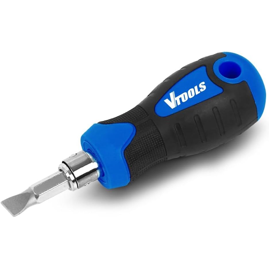 Vtools 2 in 1 Screwdriver (Slotted and Phillips) with Interchangeable Handle, CR - V Material, Shank Size 6.35x75mm, Compact Design, Plastic Hanger Packaging for Easy Storage, Blue, VT2266 - Al Kabayel Discount CentreVtools 2 in 1 Screwdriver (Slotted and Phillips) with Interchangeable Handle, CR - V Material, Shank Size 6.35x75mm, Compact Design, Plastic Hanger Packaging for Easy Storage, Blue, VT2266ToolsVTOOLSAl Kabayel Discount Centre