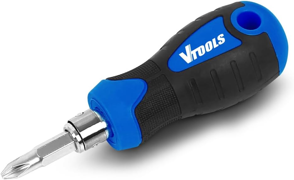 Vtools 2 in 1 Screwdriver (Slotted and Phillips) with Interchangeable Handle, CR - V Material, Shank Size 6.35x75mm, Compact Design, Plastic Hanger Packaging for Easy Storage, Blue, VT2266 - Al Kabayel Discount CentreVtools 2 in 1 Screwdriver (Slotted and Phillips) with Interchangeable Handle, CR - V Material, Shank Size 6.35x75mm, Compact Design, Plastic Hanger Packaging for Easy Storage, Blue, VT2266ToolsVTOOLSAl Kabayel Discount Centre