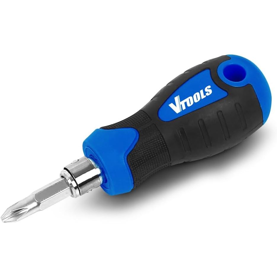 Vtools 2 in 1 Screwdriver (Slotted and Phillips) with Interchangeable Handle, CR - V Material, Shank Size 6.35x75mm, Compact Design, Plastic Hanger Packaging for Easy Storage, Blue, VT2266 - Al Kabayel Discount CentreVtools 2 in 1 Screwdriver (Slotted and Phillips) with Interchangeable Handle, CR - V Material, Shank Size 6.35x75mm, Compact Design, Plastic Hanger Packaging for Easy Storage, Blue, VT2266ToolsVTOOLSAl Kabayel Discount Centre