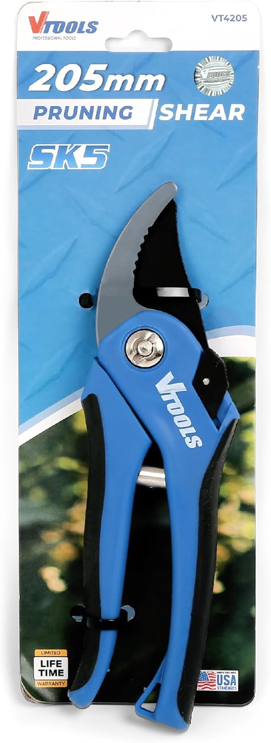 VTOOLS 205cm Professional Bypass Pruning Shears With Soft Grip Handle and SK5 Blade, Multipurpose Garden Scissors, Garden Clippers for Roses, Plant, and Branches, Blue, VT4205 - Al Kabayel Dicount CenterVTOOLS 205cm Professional Bypass Pruning Shears With Soft Grip Handle and SK5 Blade, Multipurpose Garden Scissors, Garden Clippers for Roses, Plant, and Branches, Blue, VT4205power toolsvtoolsAl Kabayel Dicount Center