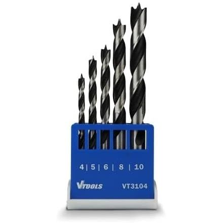 Vtools 5 Piece Drill Bit Set For Wood (4, 5, 6, 8, And 10 Mm), Blue/Grey, VT3104 - Al Kabayel Discount CentreVtools 5 Piece Drill Bit Set For Wood (4, 5, 6, 8, And 10 Mm), Blue/Grey, VT3104ToolsVTOOLSAl Kabayel Discount Centre