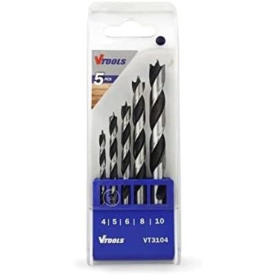 Vtools 5 Piece Drill Bit Set For Wood (4, 5, 6, 8, And 10 Mm), Blue/Grey, VT3104 - Al Kabayel Discount CentreVtools 5 Piece Drill Bit Set For Wood (4, 5, 6, 8, And 10 Mm), Blue/Grey, VT3104ToolsVTOOLSAl Kabayel Discount Centre