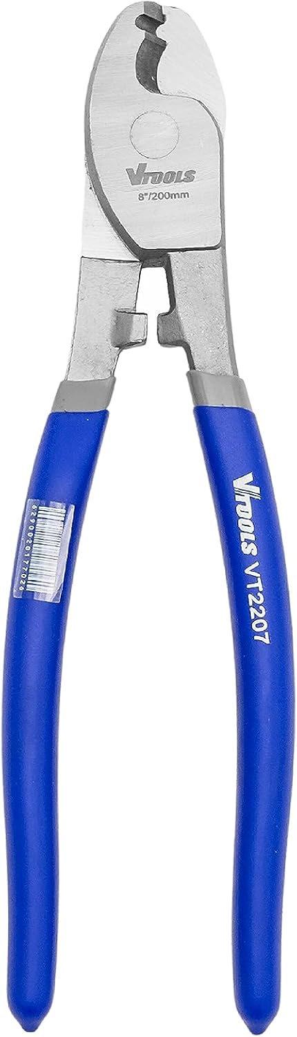 VTOOLS 8 Inch Cable Cutter, Heavy Duty Carbon Steel Wire Cutter, Dipped Handle, Cutter for Aluminum, Copper, Communications Cable, Blue, VT2207 - Al Kabayel Discount CenterVTOOLS 8 Inch Cable Cutter, Heavy Duty Carbon Steel Wire Cutter, Dipped Handle, Cutter for Aluminum, Copper, Communications Cable, Blue, VT2207power toolsvtoolsAl Kabayel Discount Center