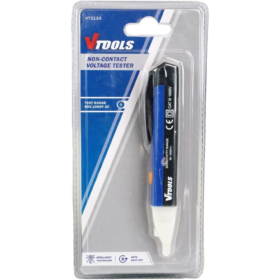 Vtools Intelligent Non - Contact Voltage Tester With Led Light(Batteries Not Included), Ac 90V - 1000V, Blue, VT2124 - Al Kabayel Discount CentreVtools Intelligent Non - Contact Voltage Tester With Led Light(Batteries Not Included), Ac 90V - 1000V, Blue, VT2124ToolsVTOOLSAl Kabayel Discount Centre