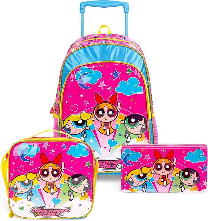 WB The Powerpuff Girls 3 - in - 1 School Set Includes 18" Trolley Bag, Lunch Bag, Pencil Case - Al Kabayel Discount CentreWB The Powerpuff Girls 3 - in - 1 School Set Includes 18" Trolley Bag, Lunch Bag, Pencil CaseSchool BagsWBAl Kabayel Discount Centre