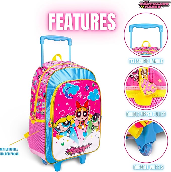 WB The Powerpuff Girls 3 - in - 1 School Set Includes 18" Trolley Bag, Lunch Bag, Pencil Case - Al Kabayel Discount CentreWB The Powerpuff Girls 3 - in - 1 School Set Includes 18" Trolley Bag, Lunch Bag, Pencil CaseSchool BagsWBAl Kabayel Discount Centre