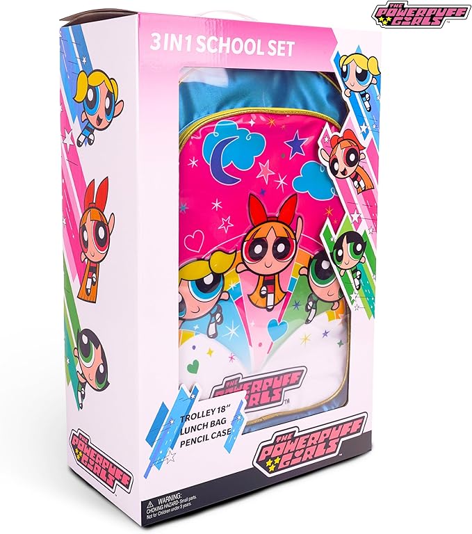 WB The Powerpuff Girls 3 - in - 1 School Set Includes 18" Trolley Bag, Lunch Bag, Pencil Case - Al Kabayel Discount CentreWB The Powerpuff Girls 3 - in - 1 School Set Includes 18" Trolley Bag, Lunch Bag, Pencil CaseSchool BagsWBAl Kabayel Discount Centre