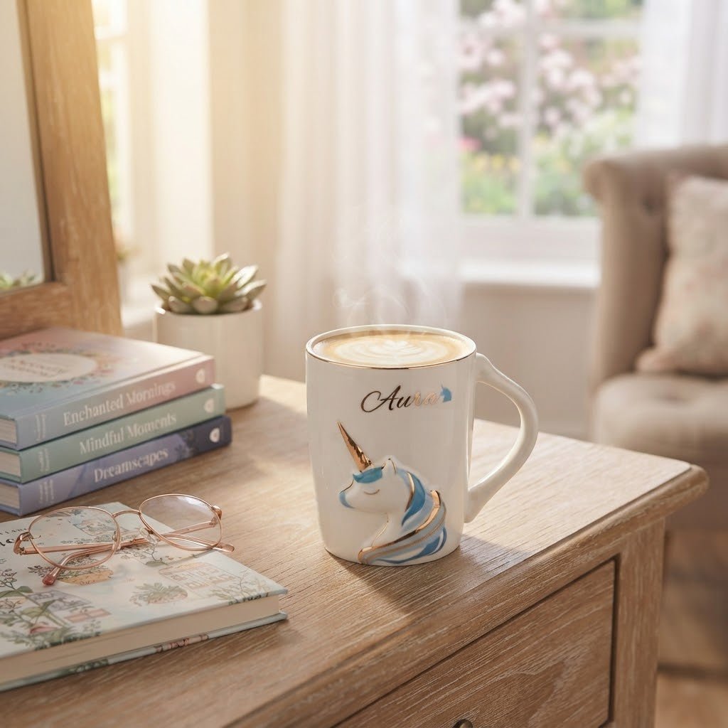 White & Blue with Gold Rim Unicorn Ceramic Mug - 400ml - Al Kabayel Discount CentreWhite & Blue with Gold Rim Unicorn Ceramic Mug - 400mlMugsAKDCAl Kabayel Discount Centre