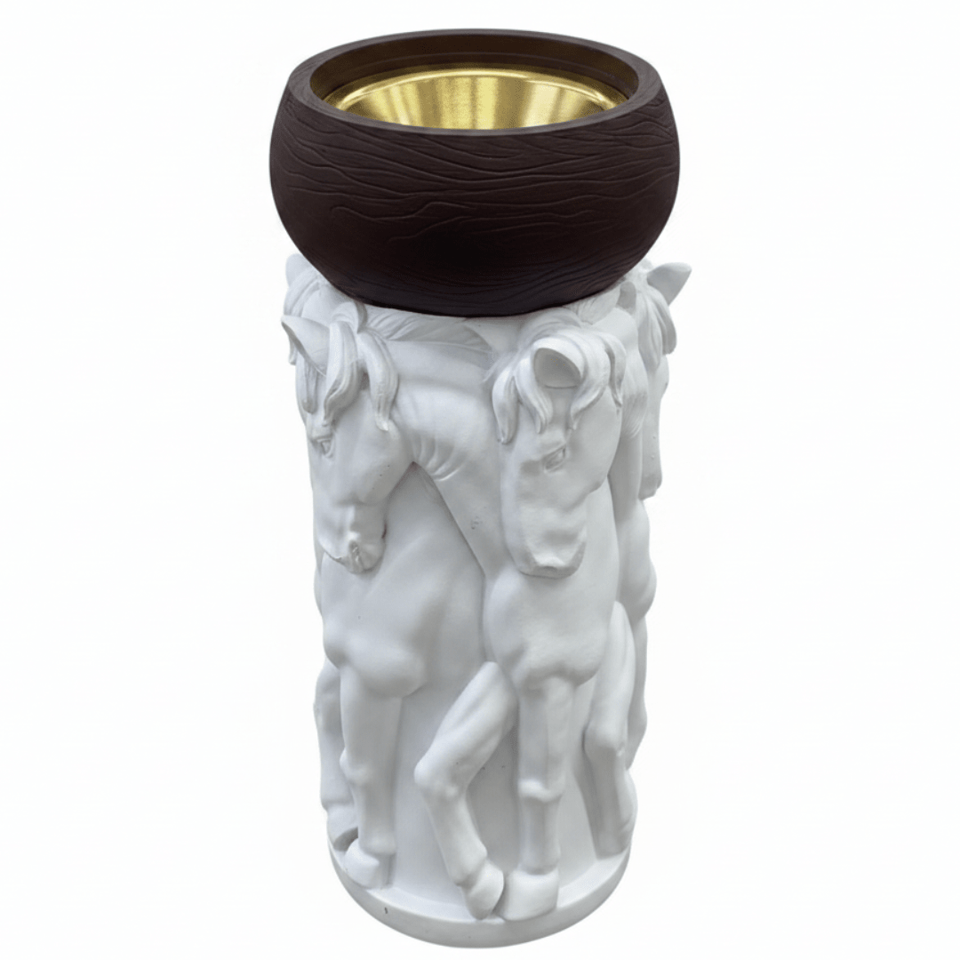 White & Brown Horse Sculpture Incense Burner | Luxury Arabic Bakhoor Holder | 17×7 cm - Al Kabayel Discount CentreWhite & Brown Horse Sculpture Incense Burner | Luxury Arabic Bakhoor Holder | 17×7 cmIncense burnerAKDCAl Kabayel Discount Centre