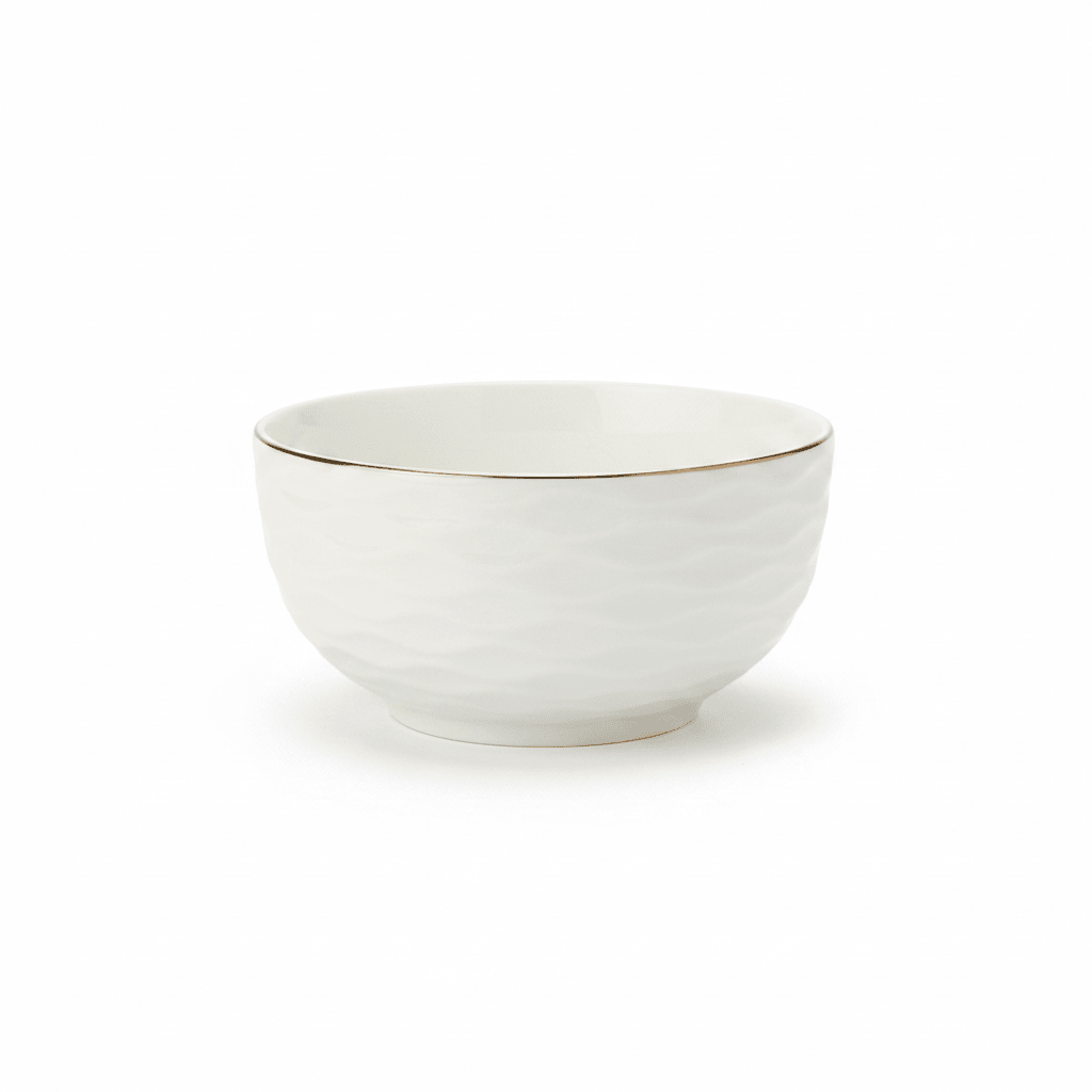 White Ceramic Bowl with Gold Rim - 4.5 Inch - Al Kabayel Discount CentreWhite Ceramic Bowl with Gold Rim - 4.5 InchBowlsAKDCAl Kabayel Discount Centre