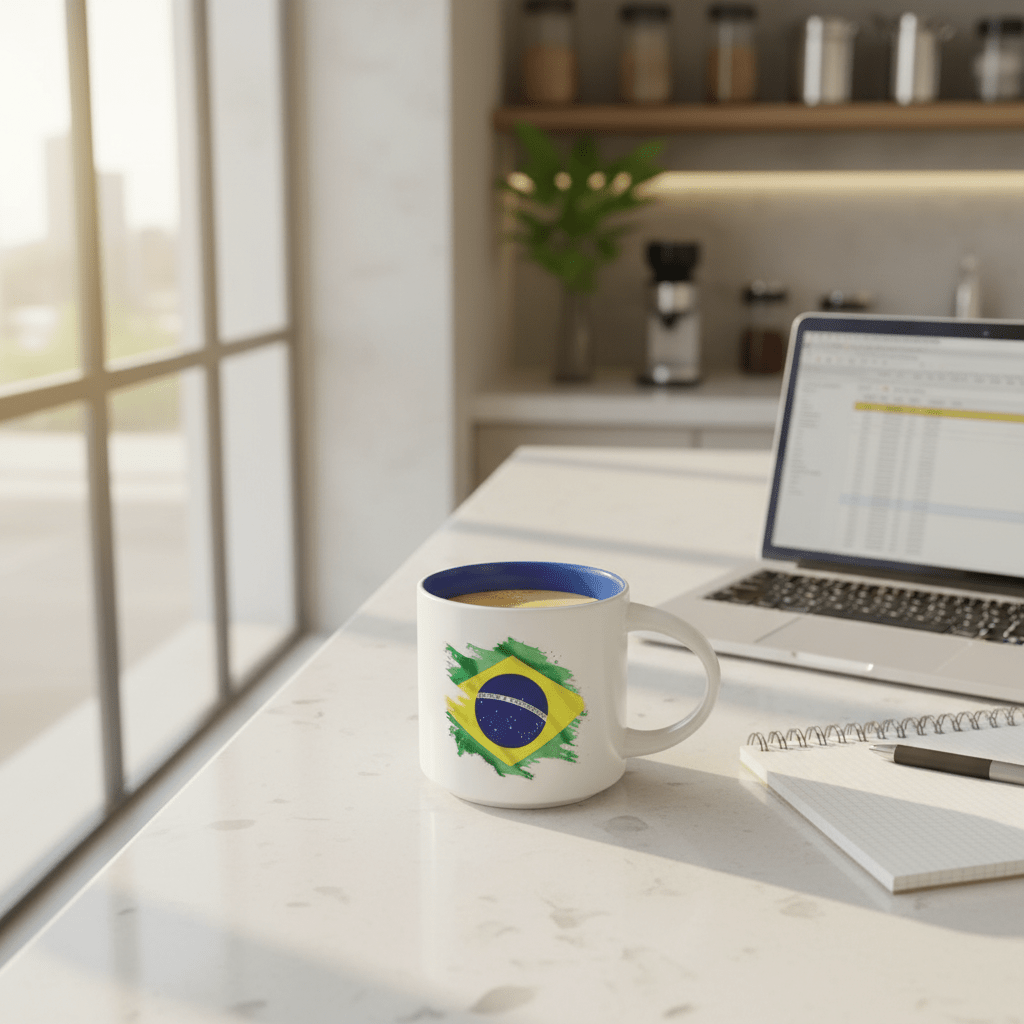 White Ceramic Coffee Mug 350ml with Brazil Flag & Neymar Jr Design - Al Kabayel Discount CentreWhite Ceramic Coffee Mug 350ml with Brazil Flag & Neymar Jr DesignMugsAKDCAl Kabayel Discount Centre