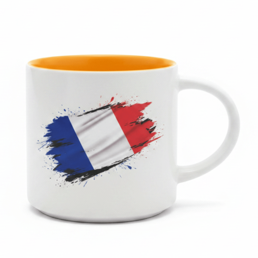 White Ceramic Mug 350ml — France Flag & Mbappe Design - Al Kabayel Discount CentreWhite Ceramic Mug 350ml — France Flag & Mbappe DesignMugsAKDCAl Kabayel Discount Centre