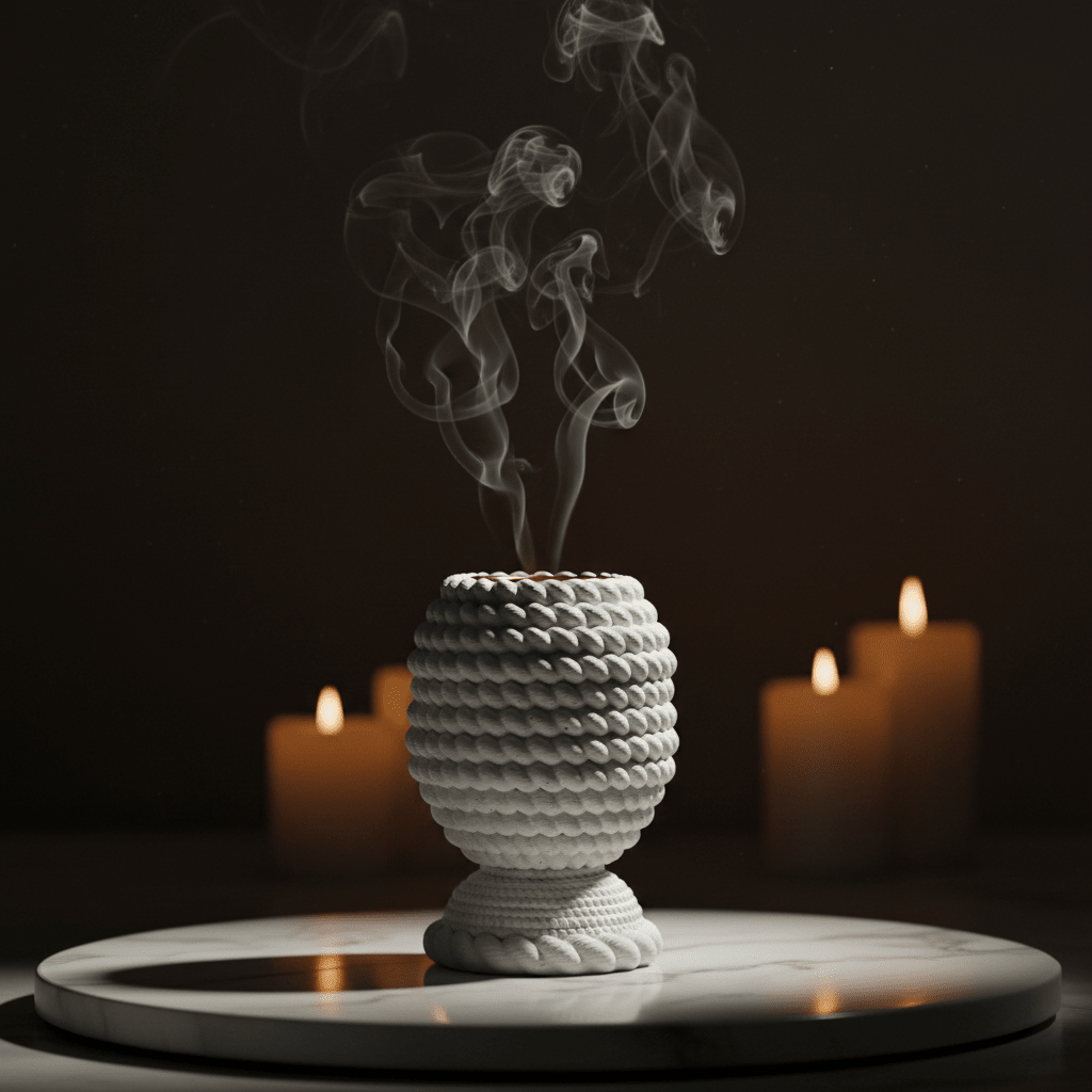 White Elegant Chalk Incense Burner | Handcrafted Bobble Texture | 12cm | Gold Rim - Al Kabayel Discount CentreWhite Elegant Chalk Incense Burner | Handcrafted Bobble Texture | 12cm | Gold RimIncense BurnerAKDCAl Kabayel Discount Centre