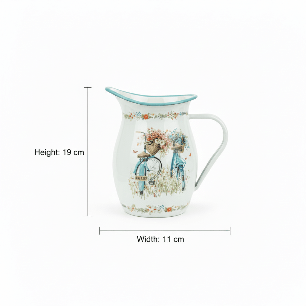 White Enamel Floral Jug – 19×11 cm - Al Kabayel Discount CentreWhite Enamel Floral Jug – 19×11 cmJugsAKDCAl Kabayel Discount Centre