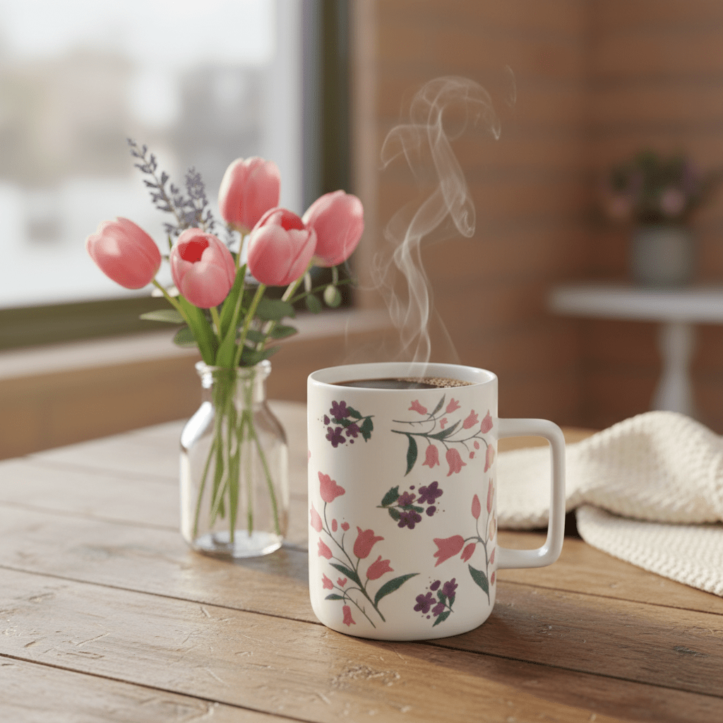White Floral Botanical Ceramic Mug - 350ml - Al Kabayel Discount CentreWhite Floral Botanical Ceramic Mug - 350mlMugsAKDCAl Kabayel Discount Centre