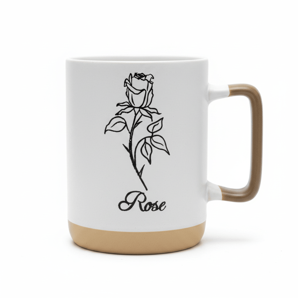 White Rose Ceramic Mug - 350ml - Al Kabayel Discount CentreWhite Rose Ceramic Mug - 350mlMugsAKDCAl Kabayel Discount Centre