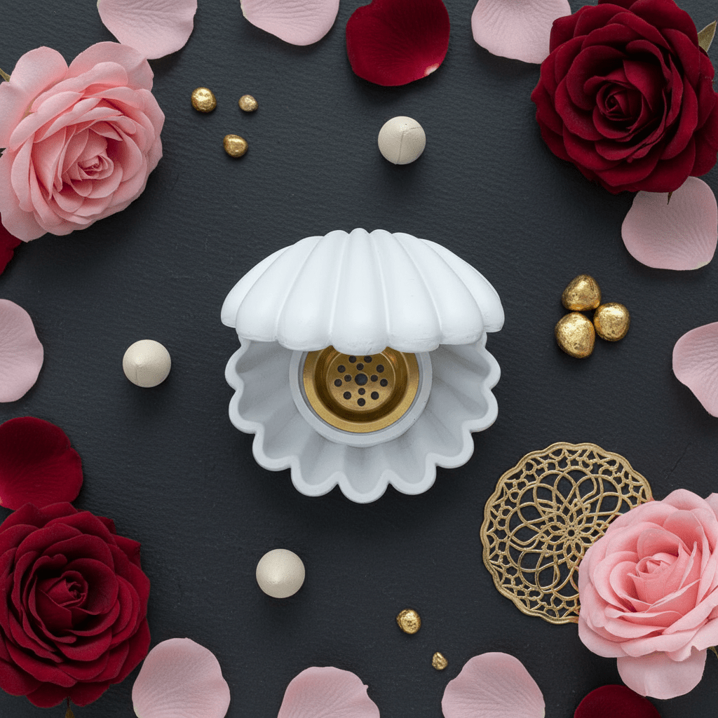 White Shell Incense Burner | Ceramic Clamshell Design with Gold Brass Insert | 14cm - Al Kabayel Discount CentreWhite Shell Incense Burner | Ceramic Clamshell Design with Gold Brass Insert | 14cmIncense burnerAKDCAl Kabayel Discount Centre
