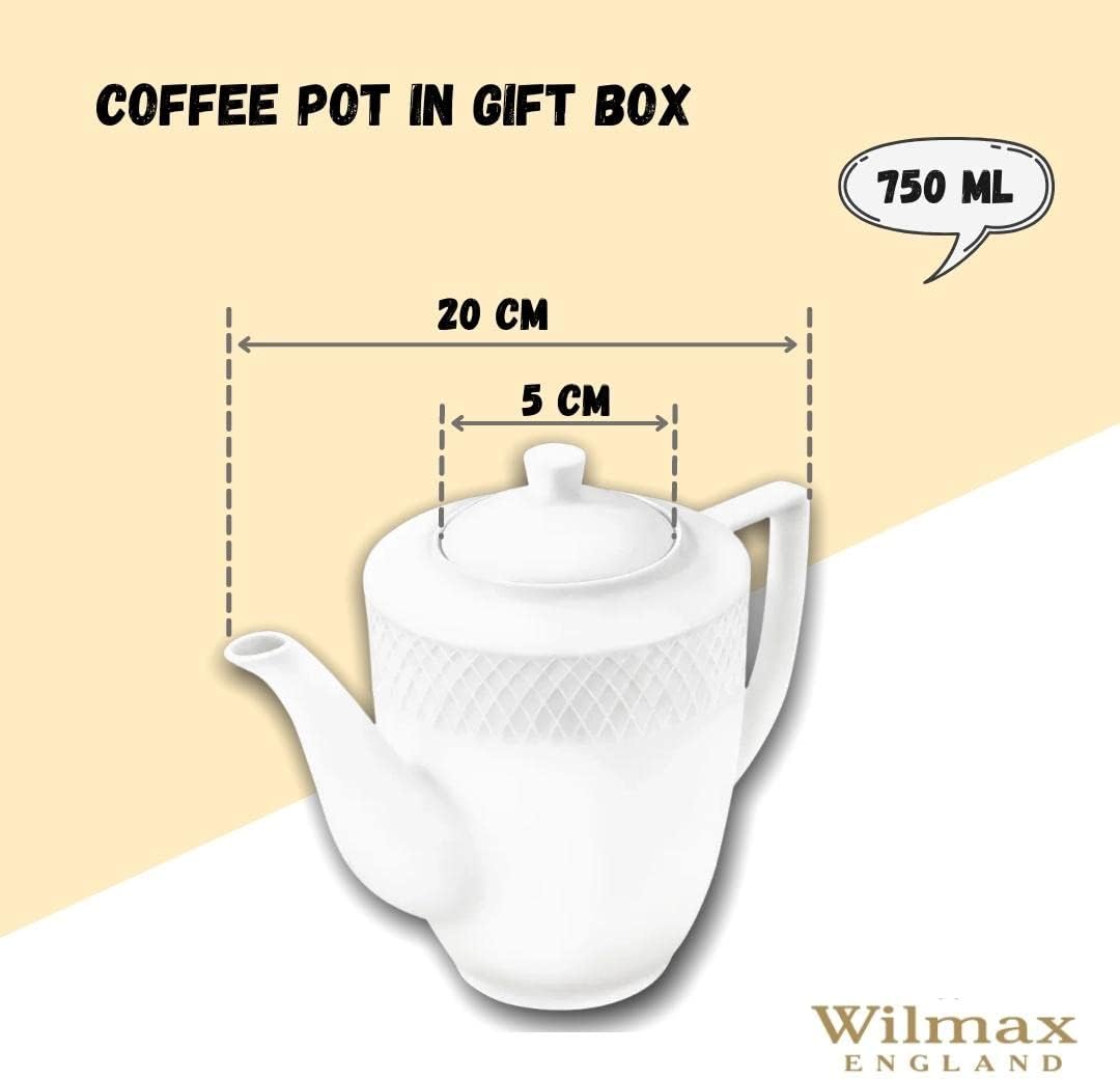 WILMAX Ceramic Teapot 750ml, White - Al Kabayel Discount CentreWILMAX Ceramic Teapot 750ml, WhiteTea/Coffee PotsWILMAXAl Kabayel Discount Centre