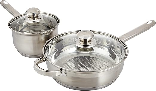 Wilson by Cuisine Art Stainless Steel 12 - Piece Cookware Set - Casserole, Saucepan, Fry Pan|Cooking set | Heavy Duty With Stainless Steel Handle | Gas, Stovetops Compatible For Family Meals - Al Kabayel Discount CentreWilson by Cuisine Art Stainless Steel 12 - Piece Cookware Set - Casserole, Saucepan, Fry Pan|Cooking set | Heavy Duty With Stainless Steel Handle | Gas, Stovetops Compatible For Family Mealscookware setWILSONAl Kabayel Discount Centre