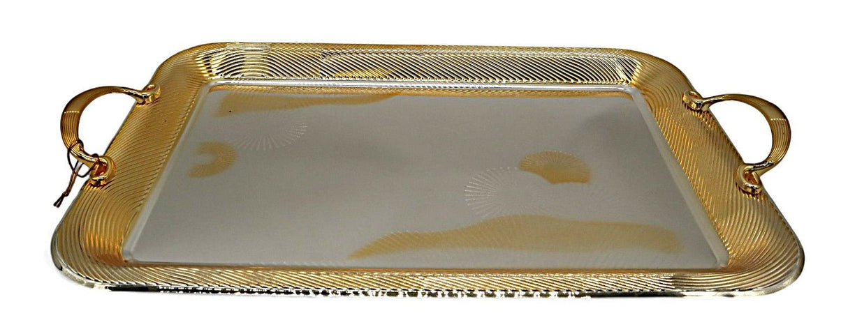 WINDCERA Designer Silver & Gold Tray with Handle – 48×34 cm Exclusive Look - Al Kabayel Discount CentreWINDCERA Designer Silver & Gold Tray with Handle – 48×34 cm Exclusive LookServing TraysWINDCERAAl Kabayel Discount Centre