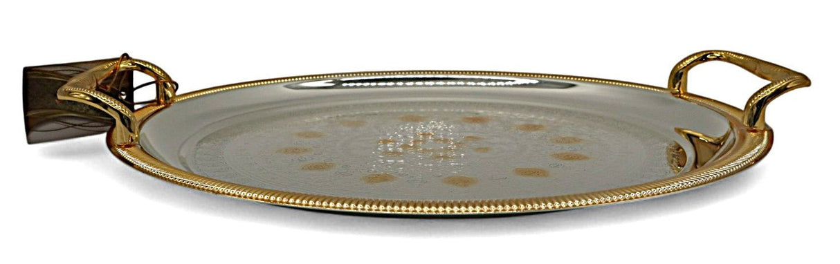 WINDCERA Round Silver Tray with Gold Finish – 38 cm Sophisticated Design - Al Kabayel Discount CentreWINDCERA Round Silver Tray with Gold Finish – 38 cm Sophisticated DesignServing TraysWINDCERAAl Kabayel Discount Centre
