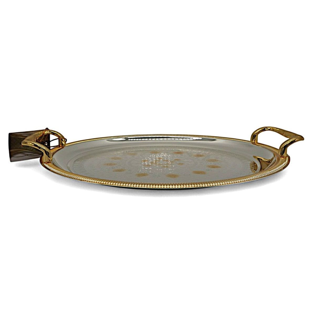 WINDCERA Round Silver Tray with Gold Finish – 38 cm Sophisticated Design - Al Kabayel Discount CentreWINDCERA Round Silver Tray with Gold Finish – 38 cm Sophisticated DesignServing TraysWINDCERAAl Kabayel Discount Centre