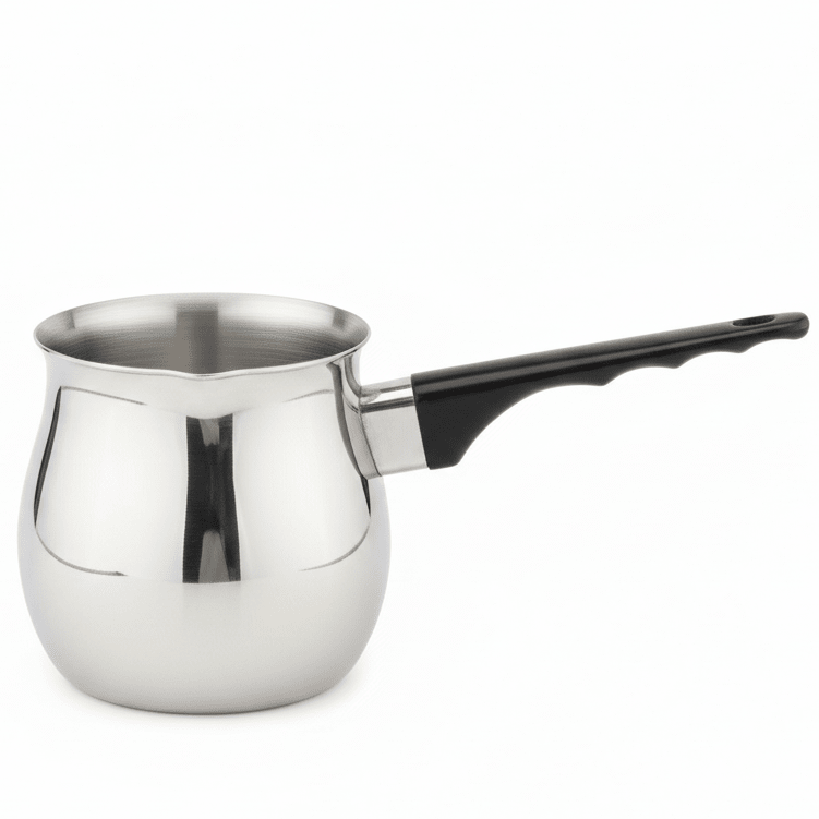 Windcera Silver Cezve Coffee Warmer | Premium Stainless Steel with Black Handle 24OZ - Al Kabayel Discount CentreWindcera Silver Cezve Coffee Warmer | Premium Stainless Steel with Black Handle 24OZTea/Coffee PotsWINDCERAAl Kabayel Discount Centre