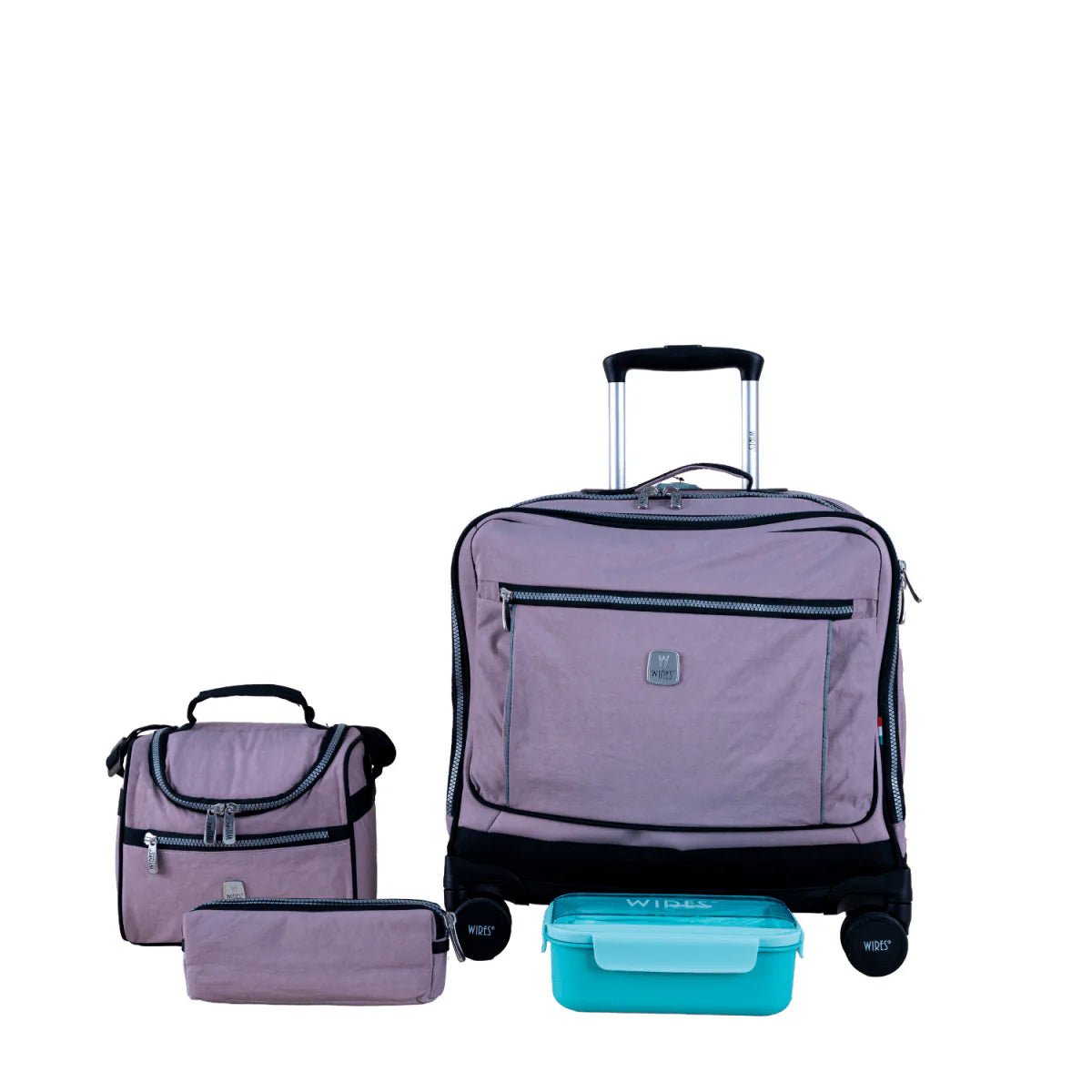 Wires 8 Wheels Solid Pink School Bag with Trolley 48cm*30cm*21cm, Pencil Case, Lunch Box, Lunch Bag - Al Kabayel Discount CentreWires 8 Wheels Solid Pink School Bag with Trolley 48cm*30cm*21cm, Pencil Case, Lunch Box, Lunch BagSchool BagsWIRESAl Kabayel Discount Centre